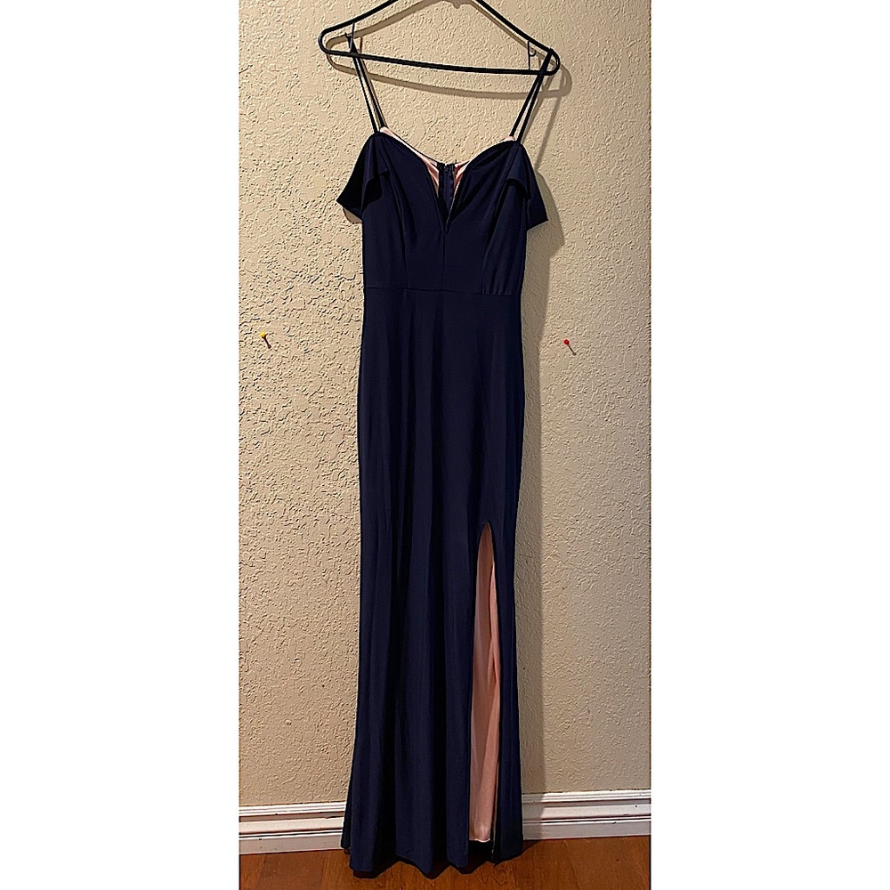 Blue maxi slit dress